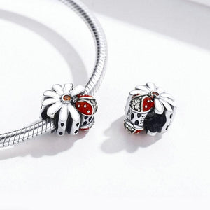 Pandora Compatible 925 sterling silver Ladybug Daisy Flower Charm From CharmSA Image 3