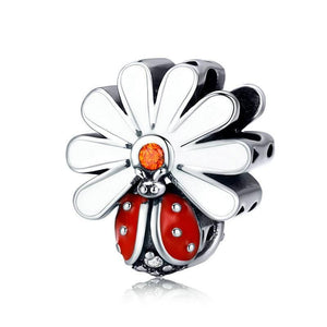 Pandora Compatible 925 sterling silver Ladybug Daisy Flower Charm From CharmSA Image 1