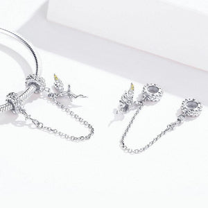 Pandora Compatible 925 sterling silver Fairy Design Safety Chain Charm From CharmSA Image 3