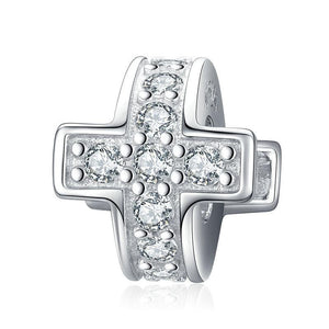 Pandora Compatible 925 sterling silver Cross Stopper Charm From CharmSA Image 1