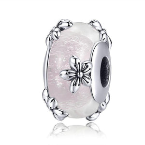 Pandora Compatible 925 sterling silver Flower Murano Glass Charm From CharmSA Image 1