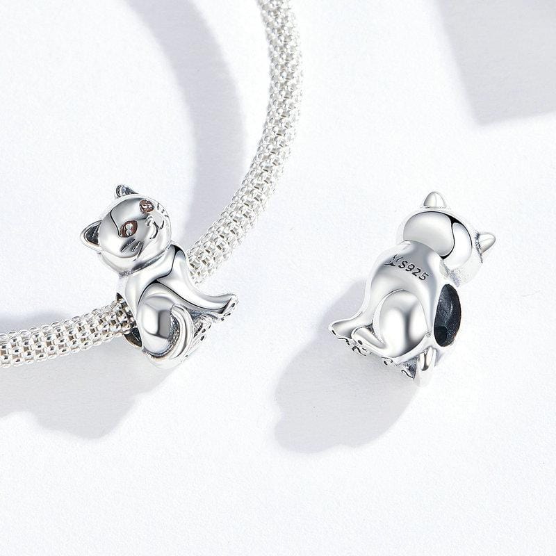 Pandora Compatible 925 sterling silver Cute Baby Cat Charm From CharmSA Image 2