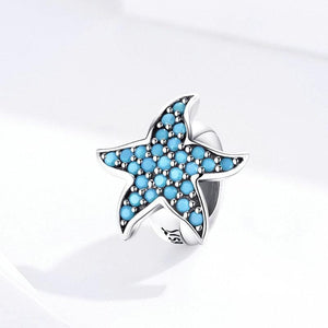 Pandora Compatible 925 sterling silver Blue Starfish Stopper From CharmSA Image 4