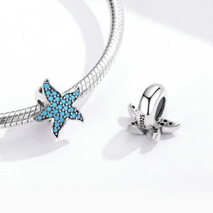Pandora Compatible 925 sterling silver Blue Starfish Stopper From CharmSA Image 3