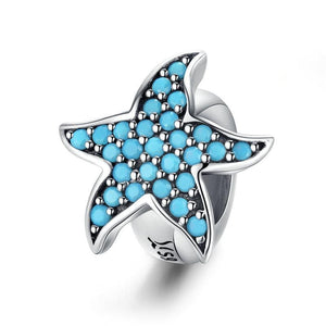 Pandora Compatible 925 sterling silver Blue Starfish Stopper From CharmSA Image 1