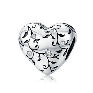 Pandora Compatible 925 sterling silver Nature leaf Heart Charm From CharmSA Image 1