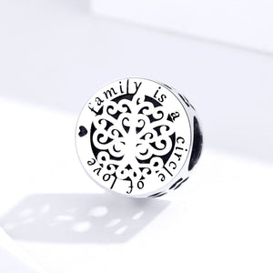 "Family Is A Circle Of Love" Tree Of Life Charm