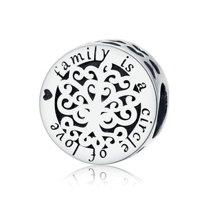 "Family Is A Circle Of Love" Tree Of Life Charm