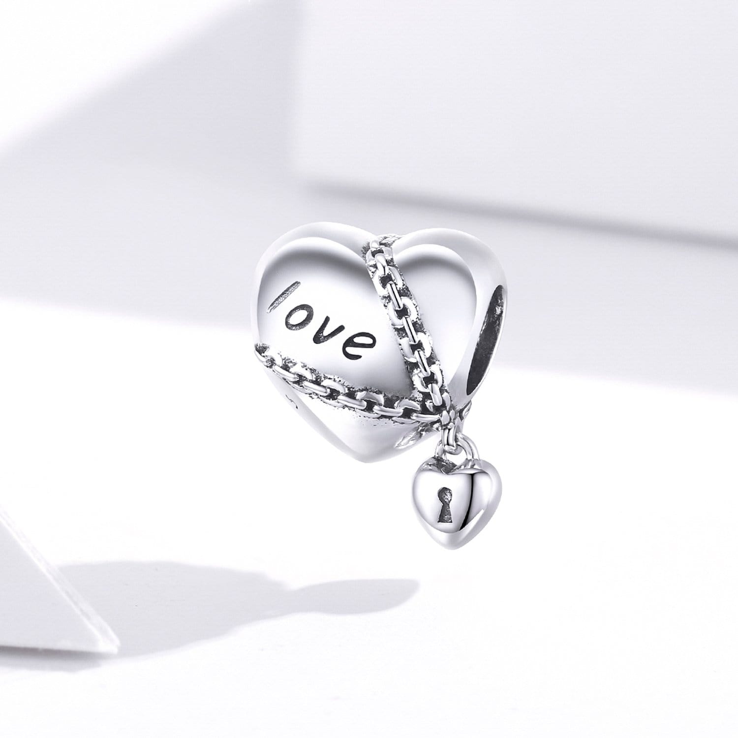 Locked Heart Dangle Charm