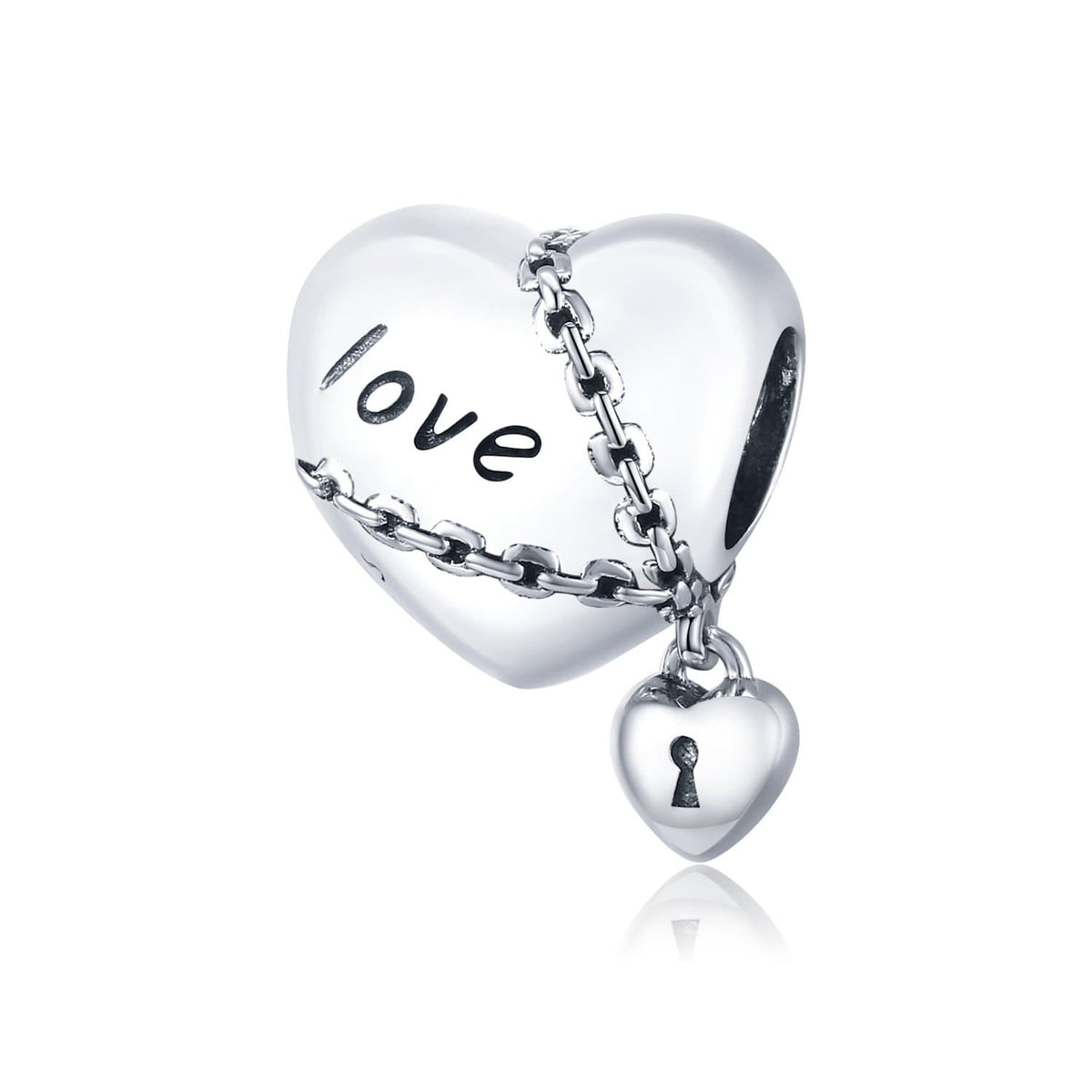 Locked Heart Dangle Charm