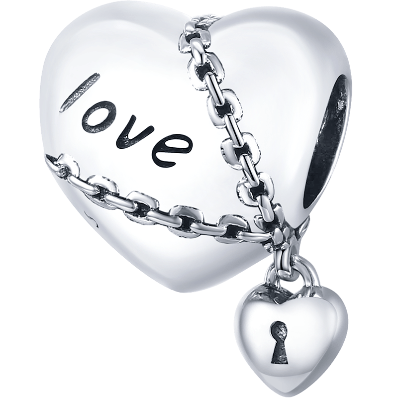 Locked Heart Dangle Charm