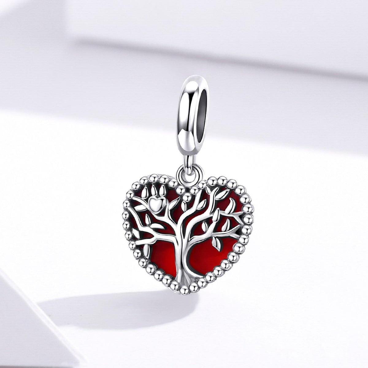 Red Tree of Life Dangle Charm | CZ EN