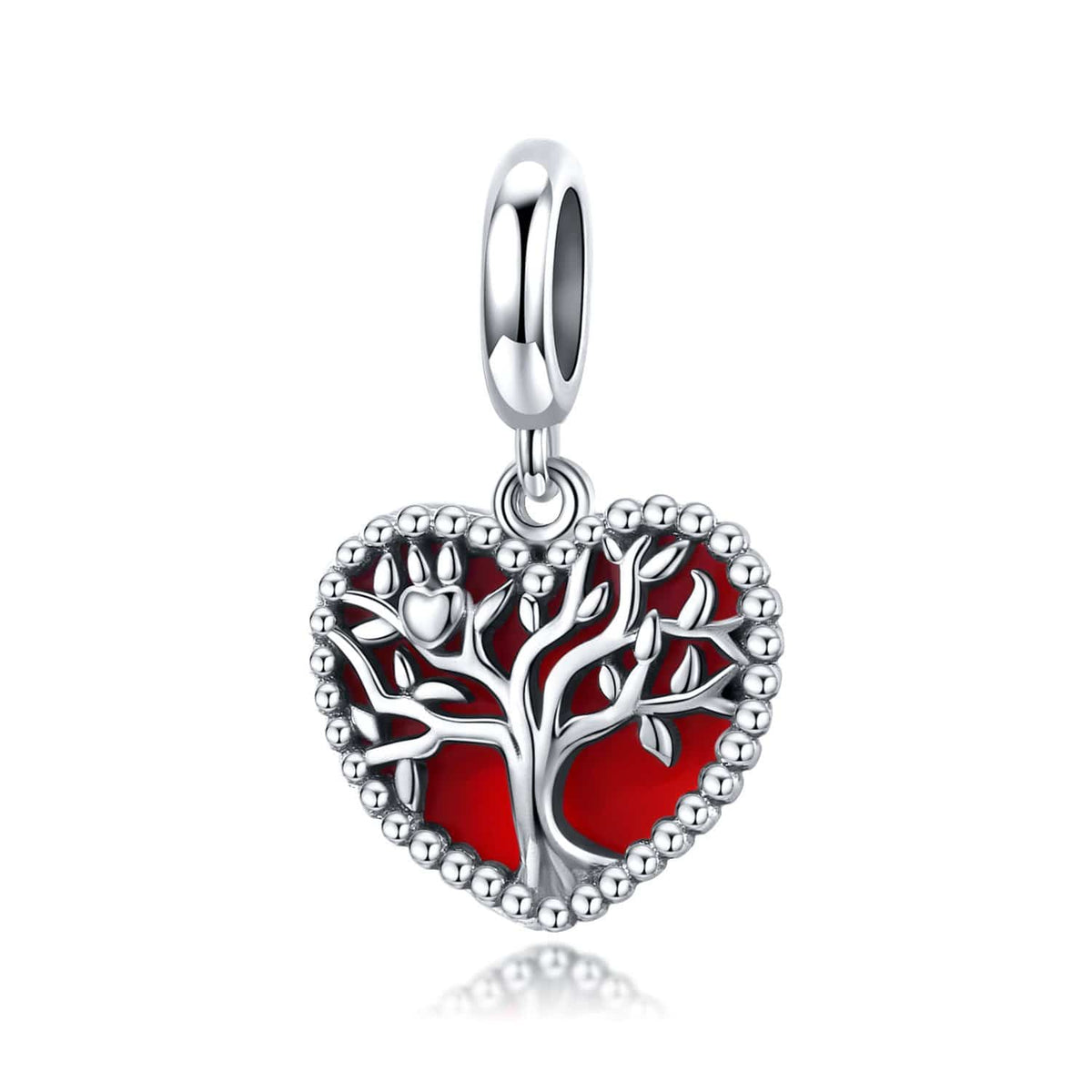 Red Tree of Life Dangle Charm | CZ EN