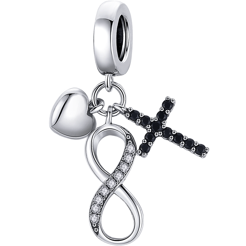 Heart, Cross &amp; Infinity Dangle Charm | CZ