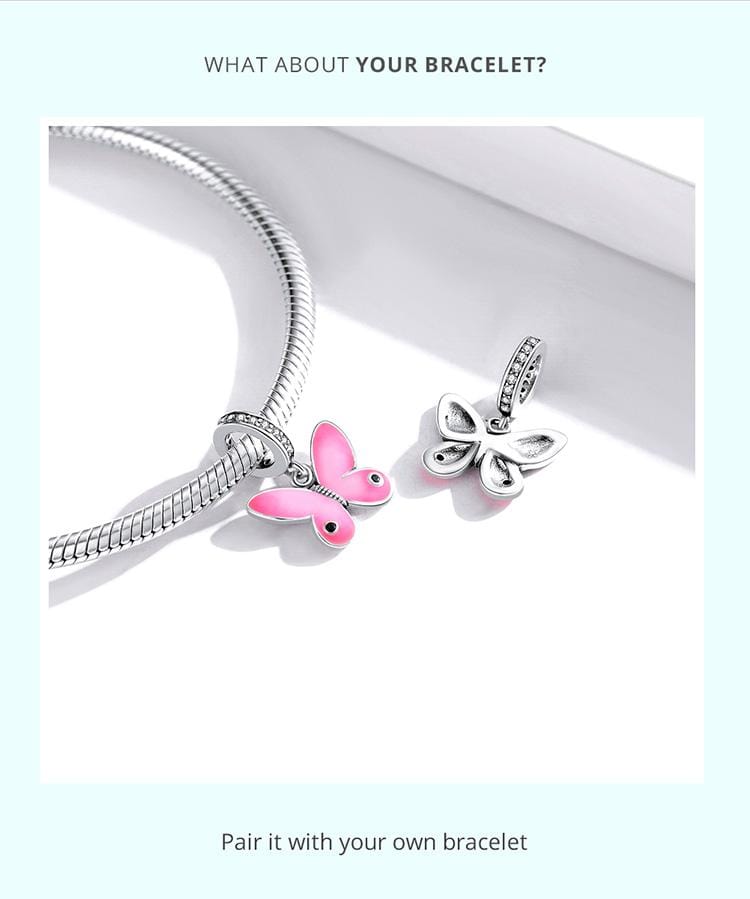 Butterfly Dangle Charm | CZ EN