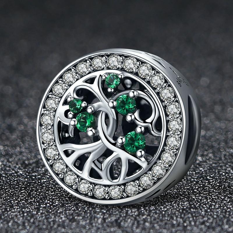 Dazzling Tree of Life Round Charm | CZ