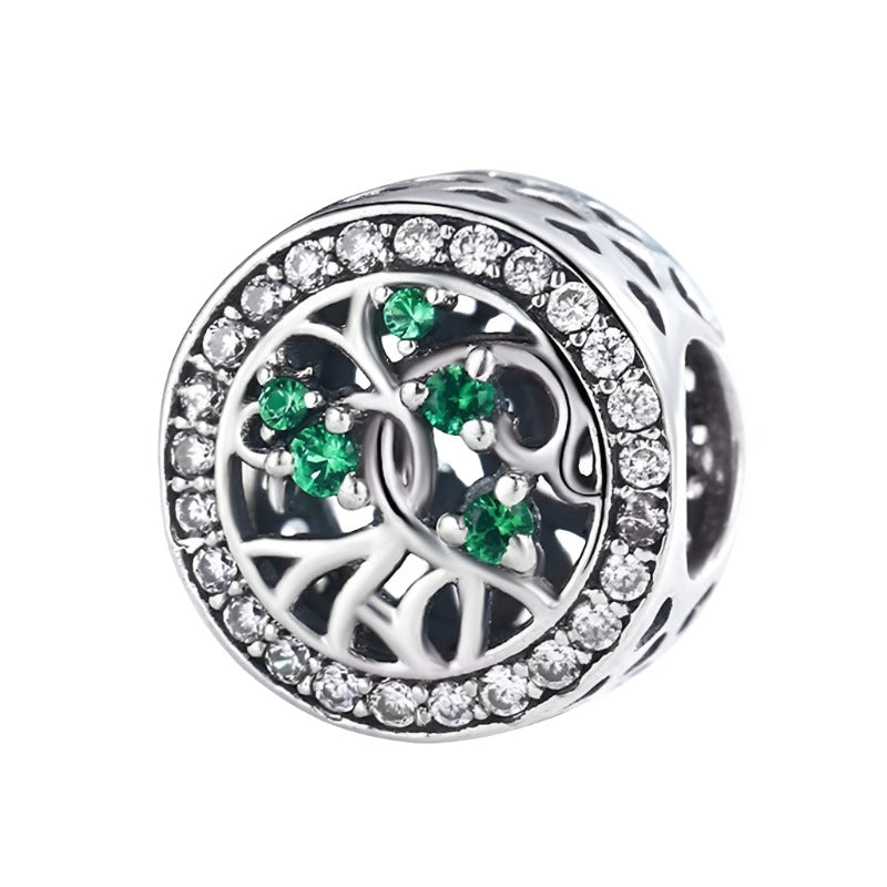 Dazzling Tree of Life Round Charm | CZ