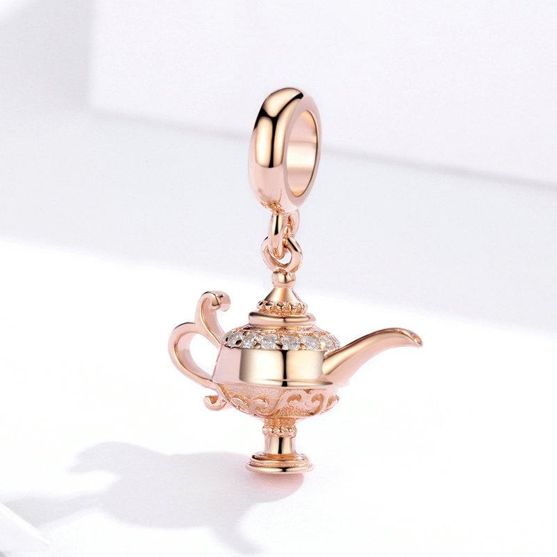 Pandora Compatible 925 sterling silver Plated Rose Gold Lamp Charm From CharmSA Image 5