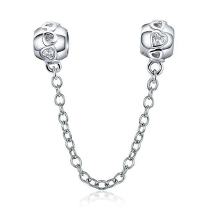 Ring of Hearts Safety Chain | CZ [Screw On]