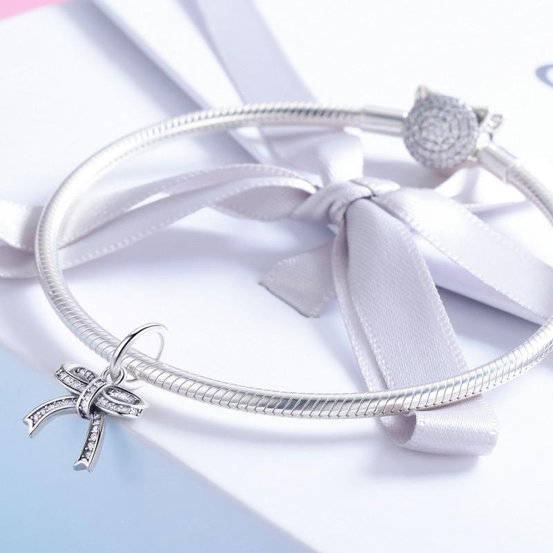 Goodluck Ribbon Dangle Charm | CZ
