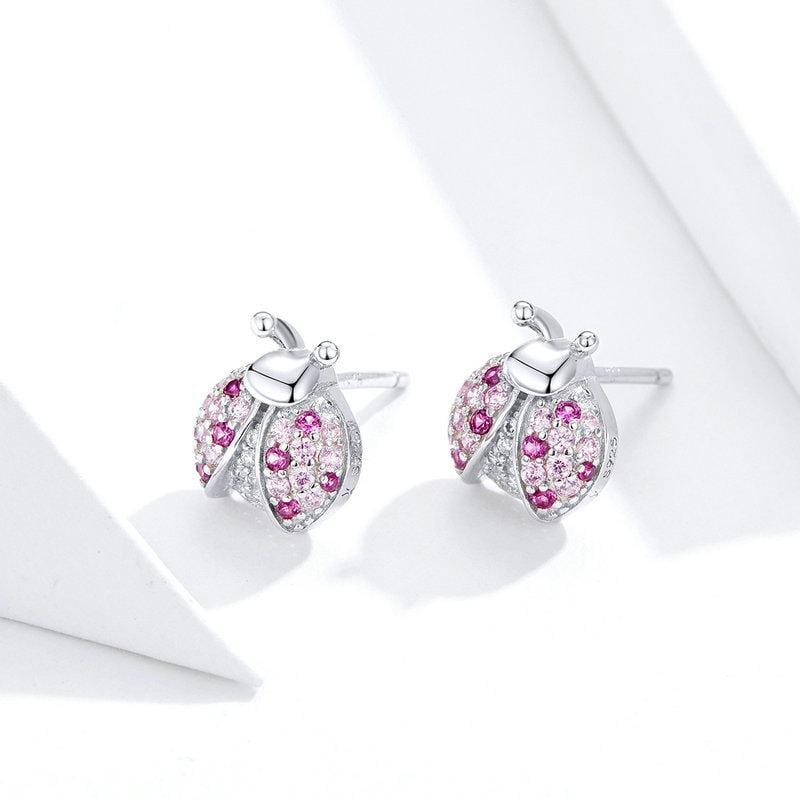 Pink Ladybug Stud Earrings From CharmSA Image 2