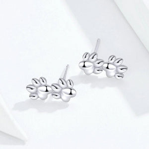 Dog Paw Silver Stud Earrings From CharmSA Image 2