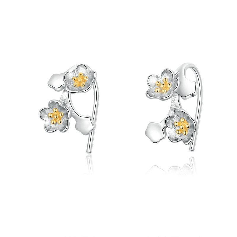 Sakura Floral Branch Tiny Earrings From CharmSA Image 1