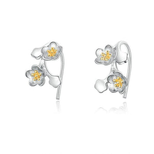 Sakura Floral Branch Tiny Earrings From CharmSA Image 1