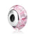 Flowery Pink European Murano Glass Charm