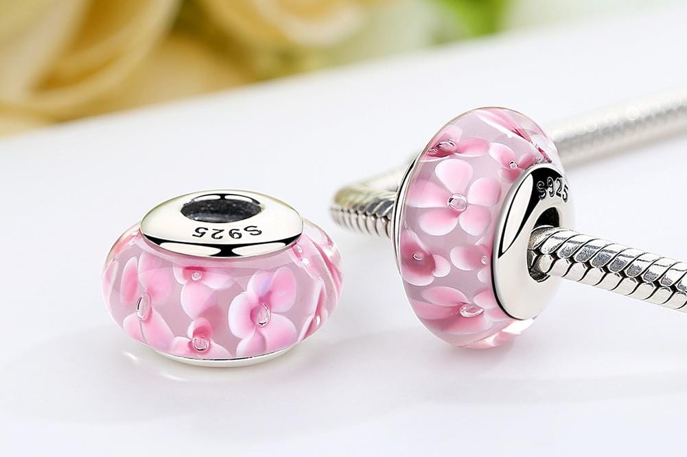 Pink flower deals pandora charm