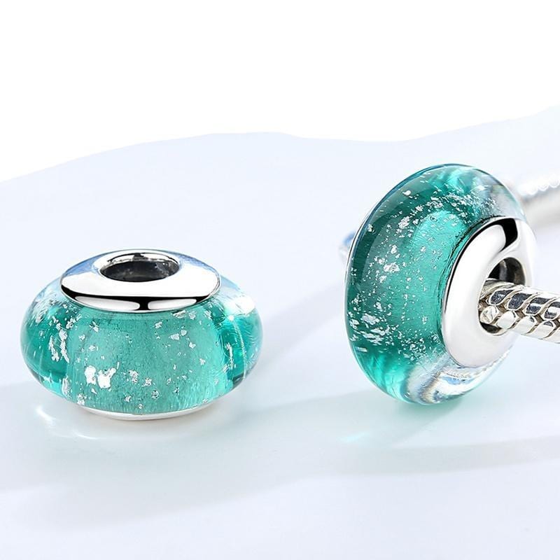 Ocean Blue European Murano Glass Charm [Threaded]