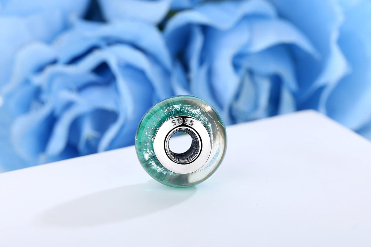 Ocean Blue European Murano Glass Charm [Threaded]