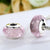 Bubbles Pink European Murano Glass Charm | CZ [Threaded]