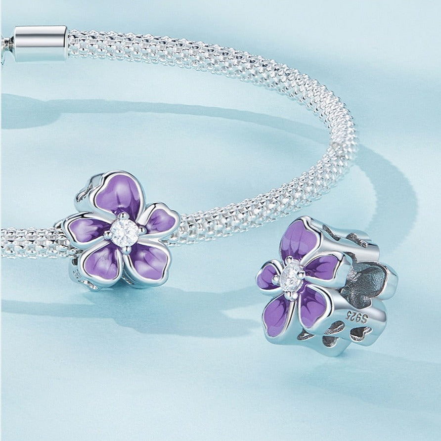 Purple Flower Charm | CZ EN