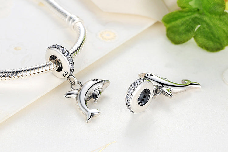 Dolphin Dangle Charm | CZ