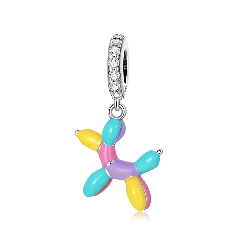 Whimsical Balloon Dog Dangle Charm | CZ EN