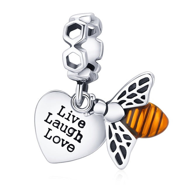 &quot;Live Laugh Love&quot; Bee Dangle Charm | EN