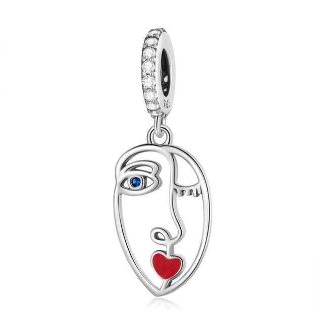 Artistic Face Dangle Charm | CZ EN