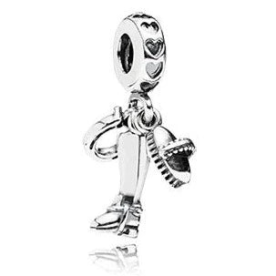 Horse Riding Boot and Horse Shoe Dangle Charm