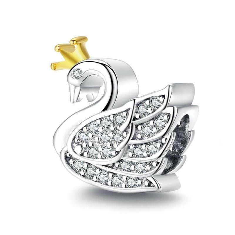 Pandora Compatible 925 sterling silver Princess Swan Charm From CharmSA Image 1