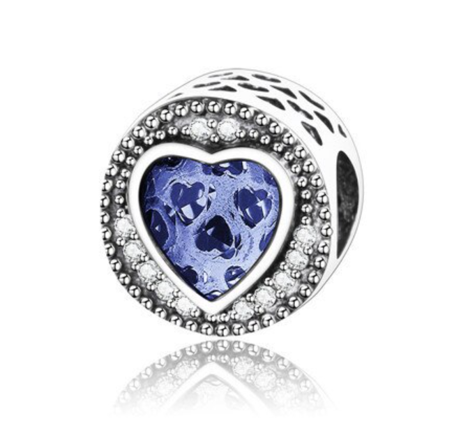 Vintage Purple Heart Charm | CZ