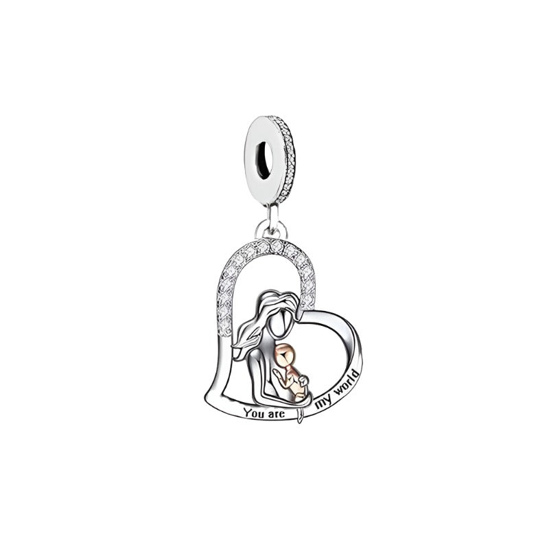 &quot;You Are My World&quot; Heart Dangle Charm | RGP CZ