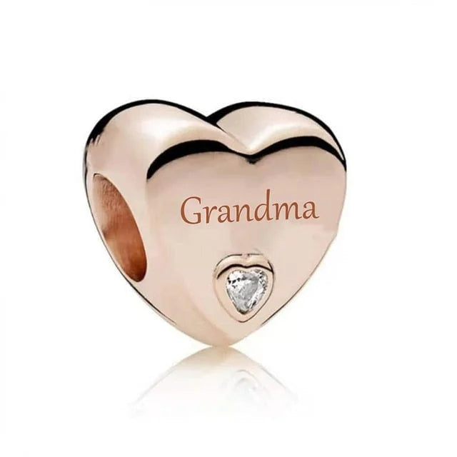 &quot;Grandma&quot; Engraved Heart Charm | RGP CZ