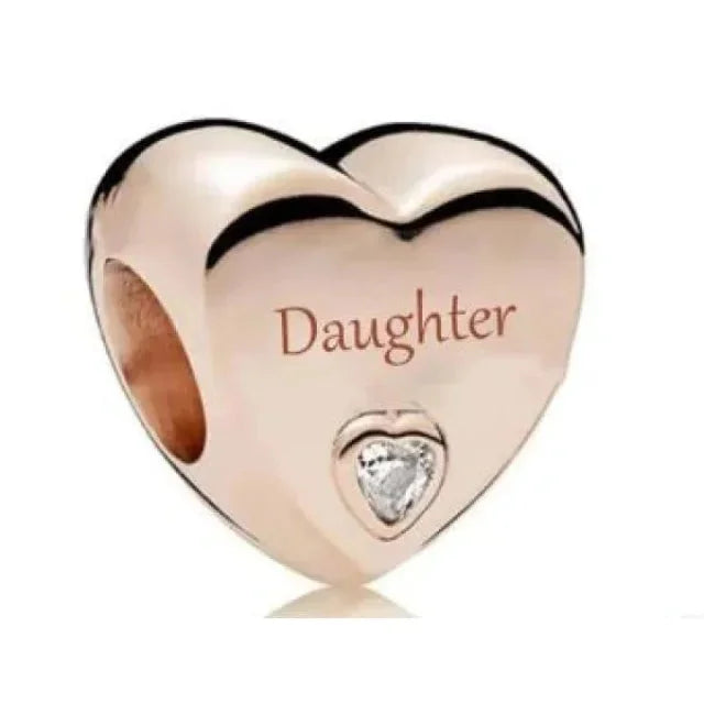 &quot;Daughter&quot; Engraved Heart Charm | RGP CZ