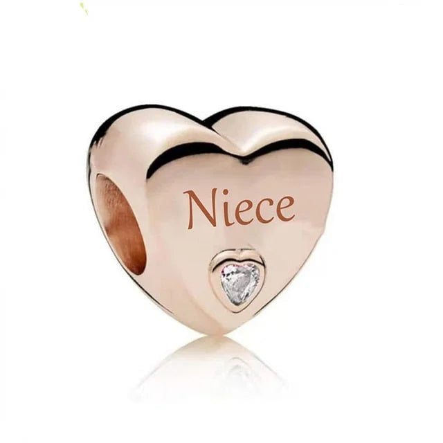 &quot;Niece&quot; Engraved Heart Charm | RGP CZ