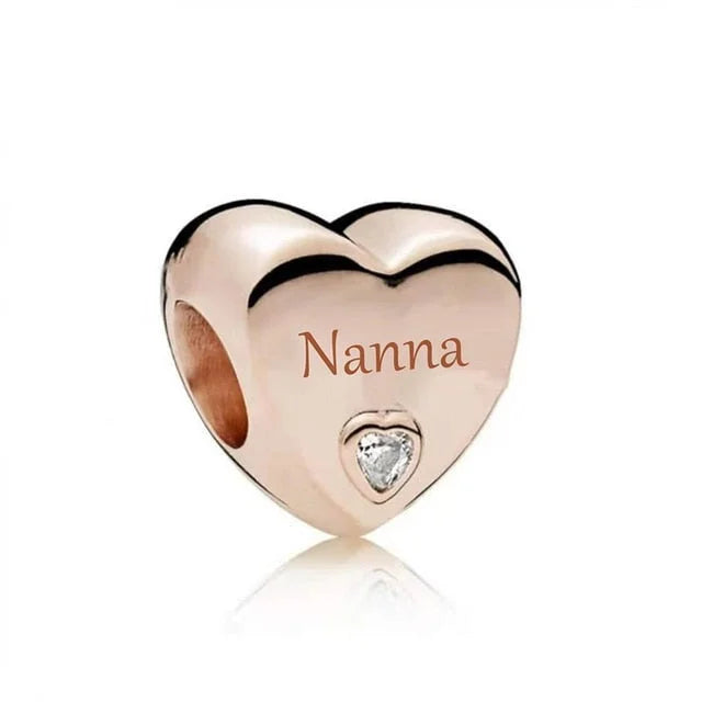 &quot;Nanna&quot; Engraved Heart Charm | RGP CZ