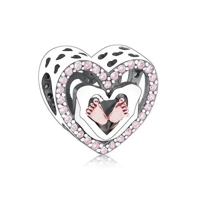 It&#39;s a Girl Heart Charm | RGP CZ