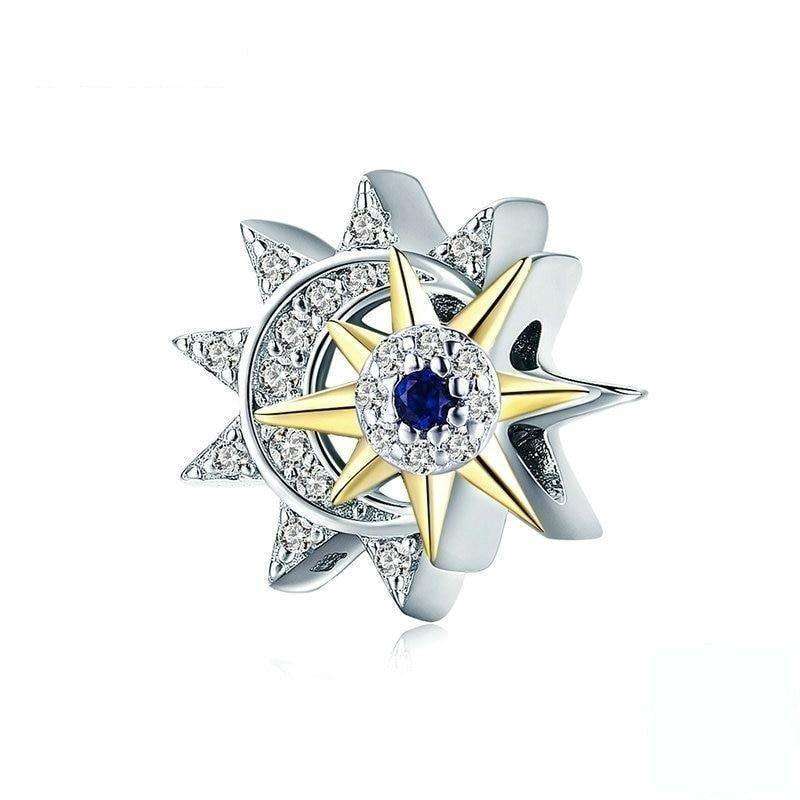 Pandora Compatible 925 sterling silver Sun and Moon CZ Charm From CharmSA Image 1