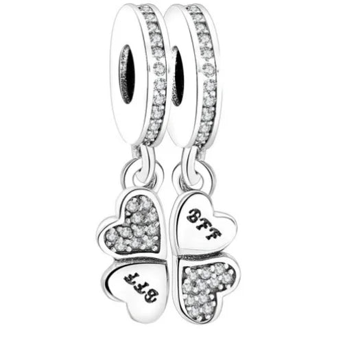 &quot;Best Friends Forever&quot; Dual Dangle Charm | CZ