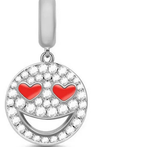 In Love Emoji Dangle Charm | CZ EN